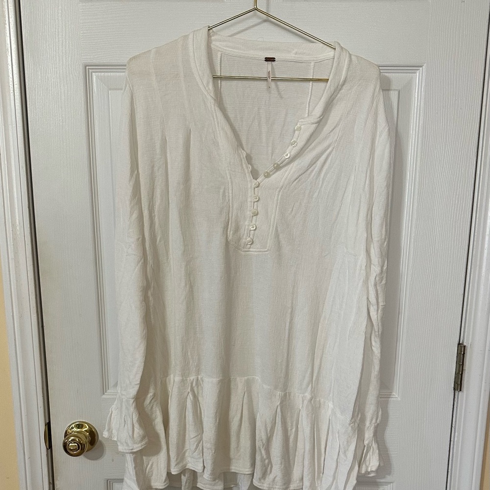 Free People Cream Tunic Top